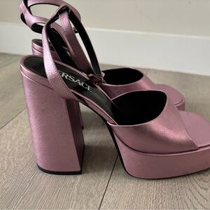 Versace Shimmering Pink Platform Sandals